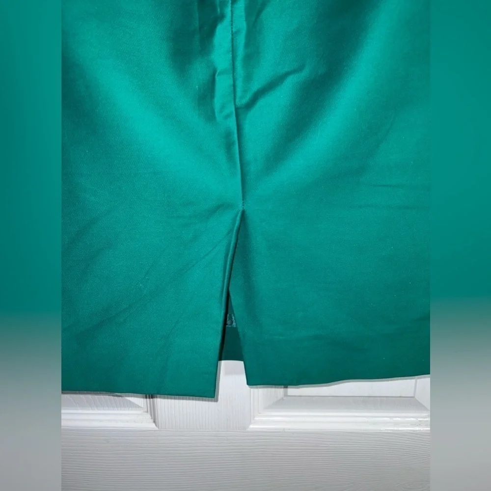 J.CREW Cotton Stretch Green No. 2 Pencil Skirt Career Sz 6